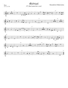 Partition viole de basse, octave aigu clef, Il quinto libro de madrigali a cinque voci.