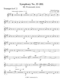 Partition trompette 2, Symphony No.33, A major, Rondeau, Michel par Michel Rondeau