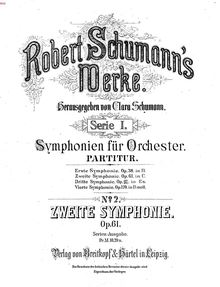 Partition complète, Symphony No.2, Op.61, C Major, Schumann, Robert