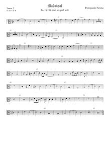 Partition ténor viole de gambe 2, alto clef, Madrigali a 5 voci, Libro 5 par Pomponio Nenna