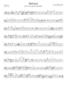Partition ténor viole de gambe 3, basse clef, madrigaux pour 5 voix par Luca Marenzio