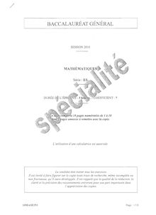 BACCALAURÉAT GÉNÉRAL - Epreuve de Mathématique, Série: ES  (SESSION 2010)