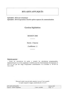 Btsexprv gestion legislation 2008
