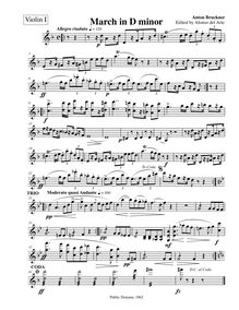 Partition violons I, March en D minor, D minor, Bruckner, Anton