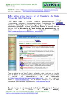 Siete sitios webs nuevos en el Directorio de Webs Amigas de Veterinaria.org