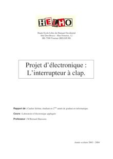 Projet d électronique : L interrupteur à clap.