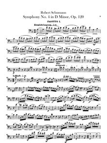 Partition basson 1, 2, Symphony No.4, Op.120, D minor, Schumann, Robert