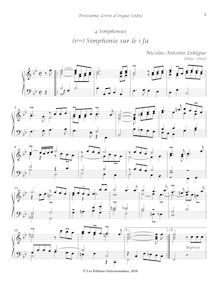 Partition (1ère) Simphonie sur le ♭ fa, Troisième Livre d Orgue