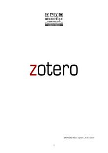 Zotero est un outil de recherche  et de référencement bibliographique