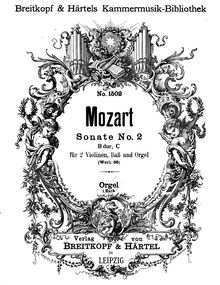 Partition orgue (realization), église Sonata No.2, Sonate für zwei Violinen und Orgel oder Bass