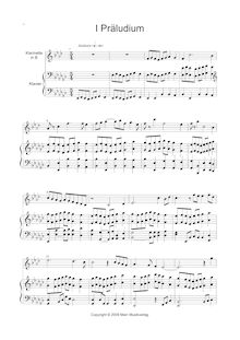 Partition clarinette et Piano score, Präludium, clarinette Sonata