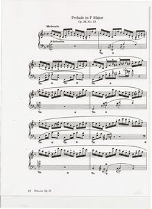 Partition No., Prelude en F major, préludes, Chopin, Frédéric