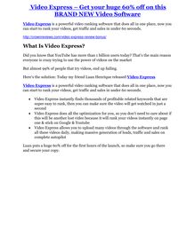 Video Express review - Video Express top notch features
