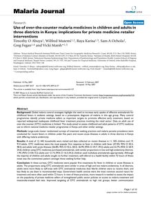 Use of over-the-counter malaria medicines in children and adults in three districts in Kenya: implications for private medicine retailer interventions