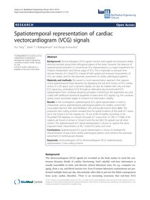 Spatiotemporal representation of cardiac vectorcardiogram (VCG) signals