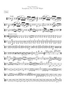 Partition viole de gambe, Symphony No.2, B♭ Major, Schubert, Franz