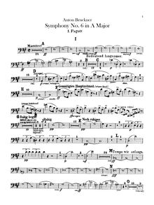 Partition basson 1, 2, Symphony No.6 en A major, A major, Bruckner, Anton