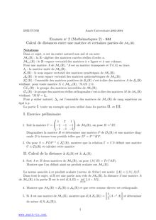 Examen n 2 (Mathématiques 2) - SM Calcul de distances entre une ...
