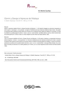 Ozmín y Daraja à l épreuve de l Atalaya - article ; n°1 ; vol.92, pg 141-184
