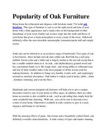 Popularity of Oak Furniture