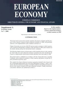 EUROPEAN ECONOMY. EUROPEAN COMMISSION DIRECTORATE-GENERAL FOR ECONOMIC AND FINANCIAL AFFAIRS
