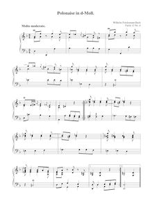 Partition No.4 en D minor, 12 Polonaises, F.12, Bach, Wilhelm Friedemann