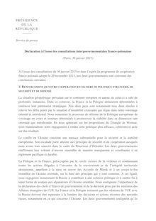 Déclaration à l’issue des consultations intergouvernementales franco-polonaises 