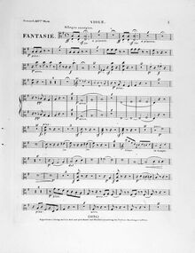 Partition altos, Fantasie on  Oberons Zauberhorn , Oberons Zauberhorn: grosse Fantasie für das Piano-Forte, mit Begleitung des Orchesters
