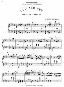 Partition complete piece, Old et new, Valse de concert, Hofmann, Józef
