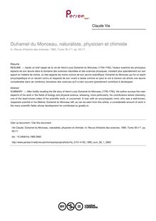 Duhamel du Monceau, naturaliste, physicien et chimiste - article ; n°1 ; vol.38, pg 55-71