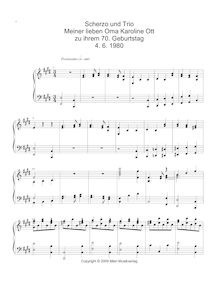 Partition Scherzo et Trio en E, Simple Piano pièces from my Youth