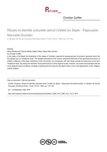 Rituels et identité culturelle iatmul (Vallée du Sépik - Papouasie Nouvelle-Guinée) - article ; n°2 ; vol.79, pg 131-148