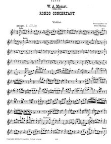 Partition de violon, Rondo, Concert Rondo ; Rondo concertant