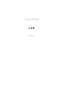 Partition complète, Sonata – pour piano, Beischer-Matyó, Tamás