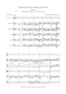 Partition complète, Concertante pour violon, d, Maia de Aguiar, Paulo Cesar
