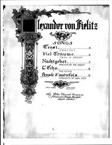 Partition complète, Pensée d autrefois, Fielitz, Alexander von