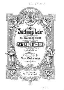 Partition complète, 12 chansons, Op.48, Rubinstein, Anton