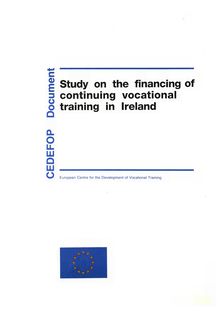 Study on the financing of continuing vocational training in Ireland