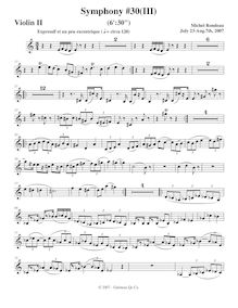 Partition violons II, Symphony No.30, A major, Rondeau, Michel par Michel Rondeau