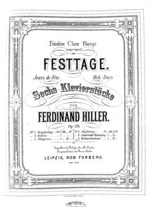 Partition , Christnacht, Festtage, Op.191, 6 Klavierstücke, Hiller, Ferdinand