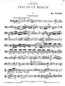 Partition violoncelle, Piano Trio en C minor, C minor, Delmas, Marc