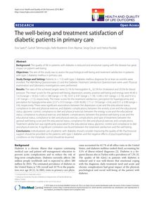 The well-being and treatment satisfaction of diabetic patients in primary care