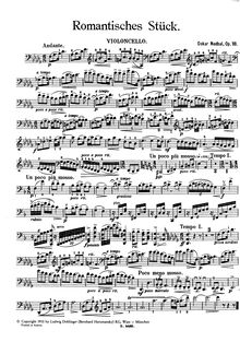 Partition de violoncelle et partition de piano, Romantisches Stück, Op.18