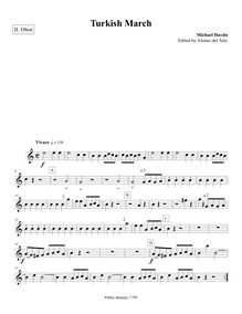 Partition hautbois 2, Marcia turchesca, Turkish March, C major, Haydn, Michael