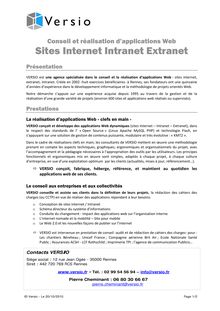 Sites Internet Intranet Extranet
