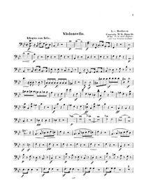 Partition violoncelle, Piano Concerto No.2, B♭ major, Beethoven, Ludwig van