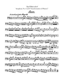 Partition Basses, 6 Symphonies after Ovid s Metamorphoses, Symphonies exprimant des métamorphoses d Ovide par Carl Ditters von Dittersdorf
