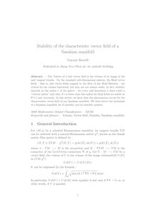 Stability of the characteristic vector field of a Sasakian manifold