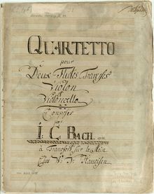 Partition parties complètes, Quartetto Pour 2 flûtes Traverses, Violon et violoncelle