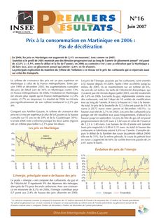 Prix à la consommation en Martinique en 2006 : Pas de décélération 